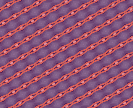 Warm dusk purple textile fabric pattern in coral red, crimson, mulberry, midnight plum