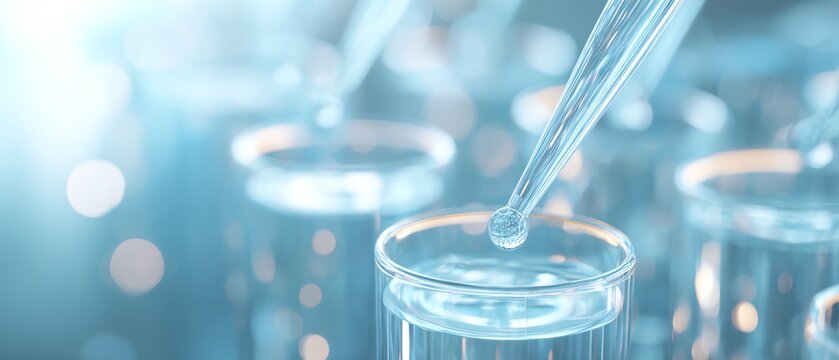 Close-up of a pipette dropping liquid.