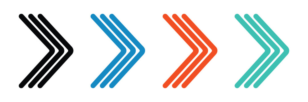 Illustration set of colorful arrow icons for bullet points navigation and direction vector design