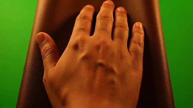 Close up of human left hand.