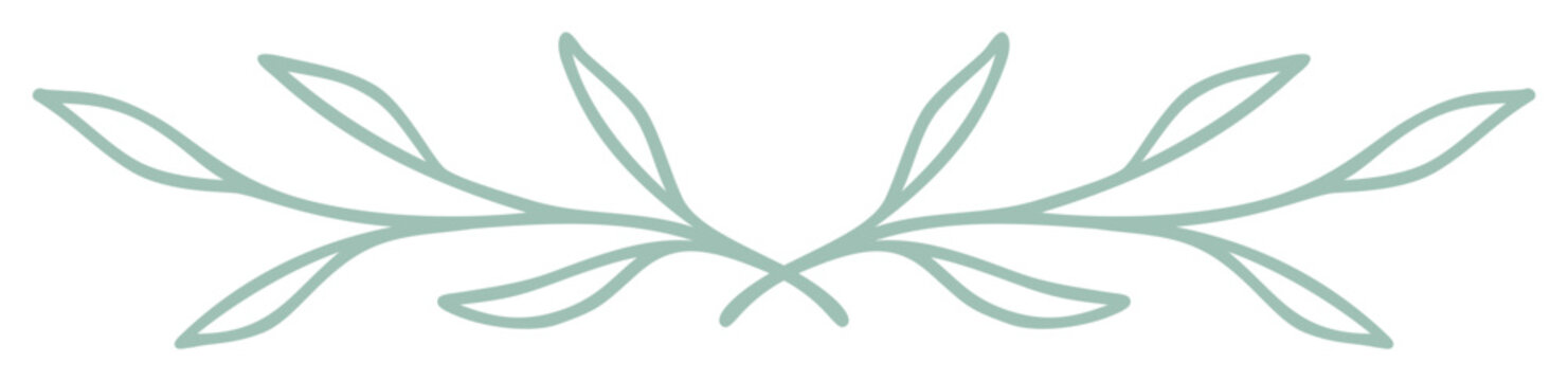 Botanical Border Element | Decorative Leafy Branches | Vector Leaf Art