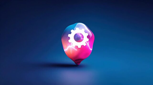 Seamless loop AI location pin animation, smart automation system, futuristic business mapping.