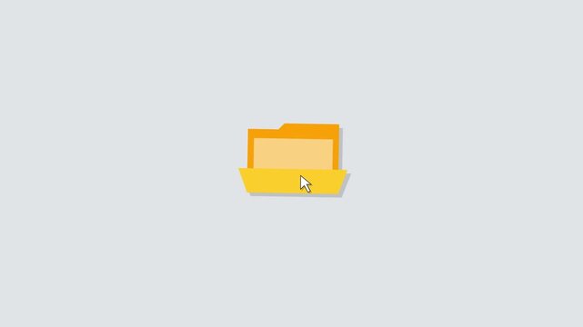 A computer folder icon opening to reveal digital malicious threats and cyber virus particles floating on a plain background