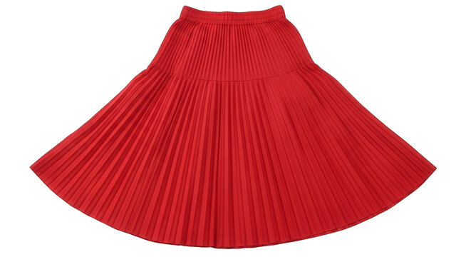 Red checkered skirt on mannequin isolated on transparent background