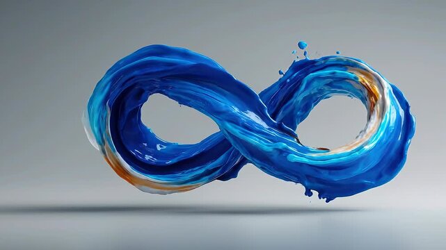 Seamless loop fluid AI infinity animation, dynamic intelligence cycle concept.