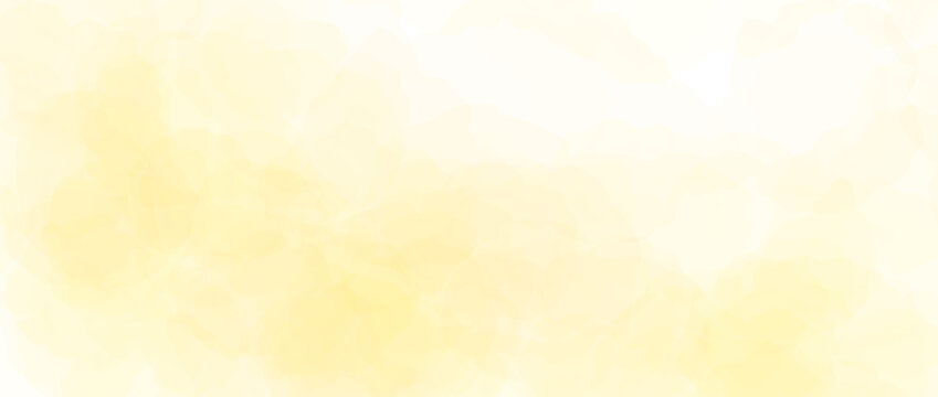 Pastel yellow watercolor effect background. Soft vanilla blurred paint splashes wallpaper for birthday or wedding design. Light sunny watercolour gradient texture. Vector organic marble backdrop