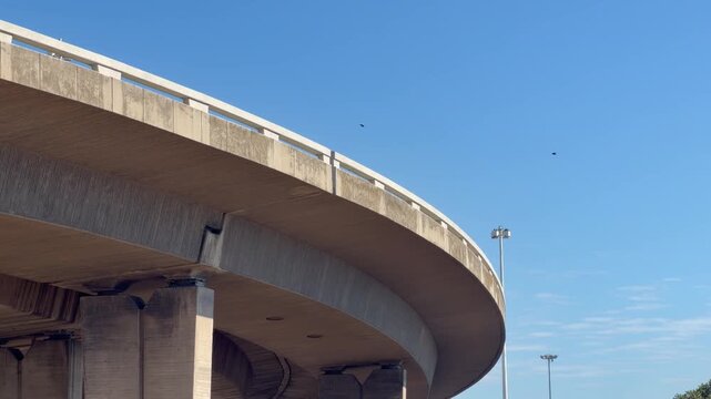 A bridge structure, taking a turn.