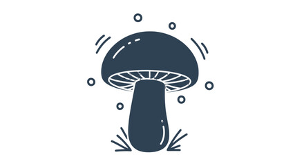 Black Mushroom Icon Simple Illustration Design. © Richard