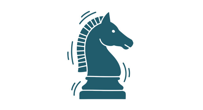 Knight Chess Piece Icon Moving Forward.