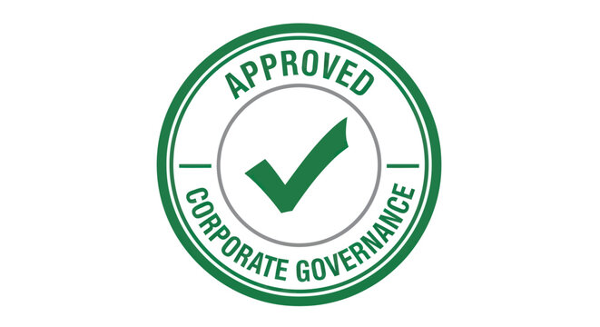 Approved Corporate Governance Stamp - Green Check Mark and Seal