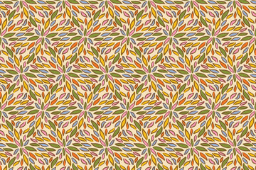 Hand-Drawn Organic Leaf Seamless Pattern in Retro Earth Tones © Naufal