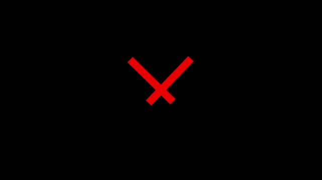 Red cross icon animation on black background, clean medical symbol motion graphic design.