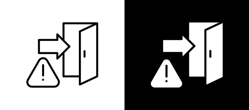 Backdoor Access Icon Set In Black And White Filled Style Collection