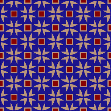 Elegant Blue and Gold Decorative Vector Ornament