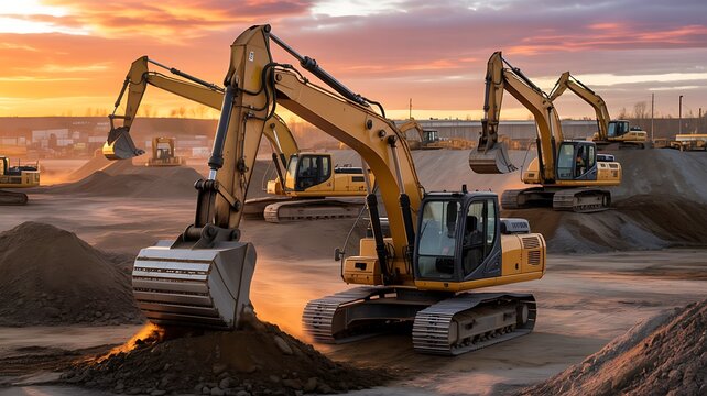 excavator on a construction site