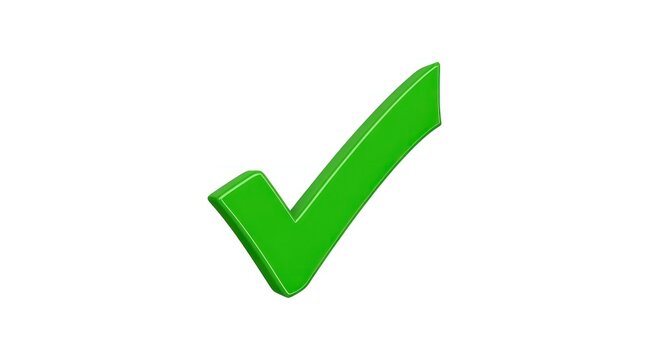 A large green checkmark on a plain white background