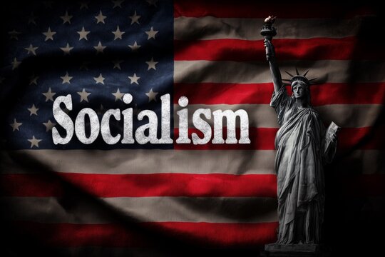 Socialism American flag statue of liberty