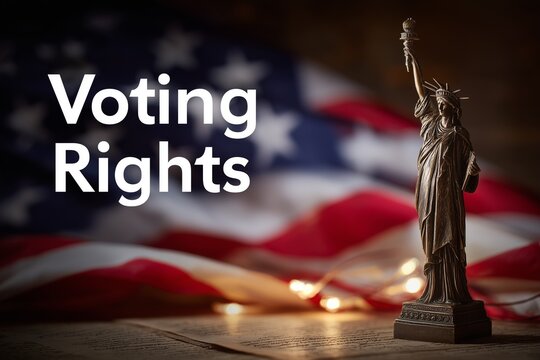 Voting rights American flag statue of liberty