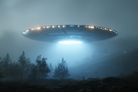 UFO hovering in the sky