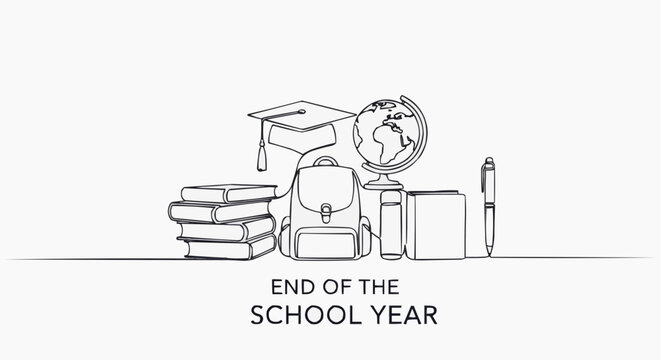 An artistic representation of school supplies with an encouraging message