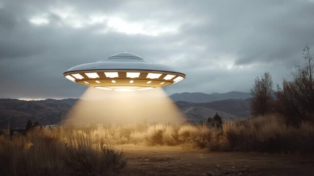 UFO hovering in the sky