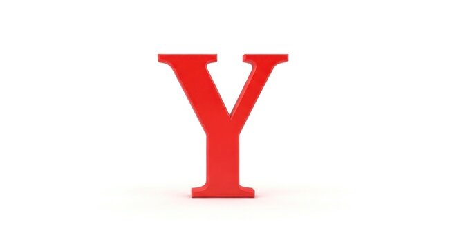 A large red uppercase letter Y on a white background with subtle shadow