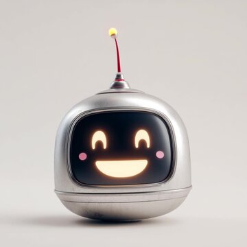 Robot character animation face showing diverse emotional expressions for digital communication interface design in a high quality 3d motion graphics video clip