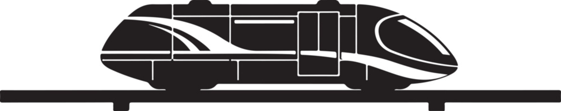 Sleek bullet train, high-speed rail, futuristic transportation, vector illustration