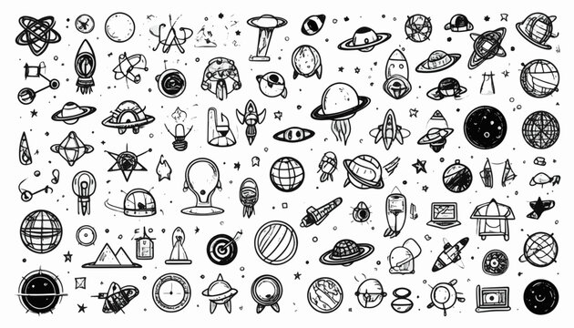 set of hand drawn icons