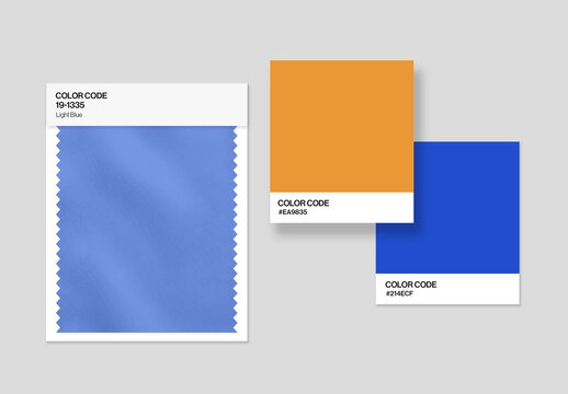 Color Palette Mockup Template For Brand Guidelines, Swatch Cards, Pantone Color Scheme Presentation