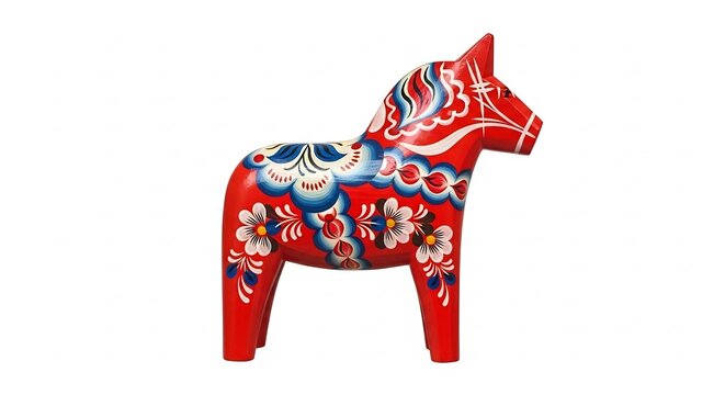 Traditional Swedish Dala Horse Folk Art Decoration.