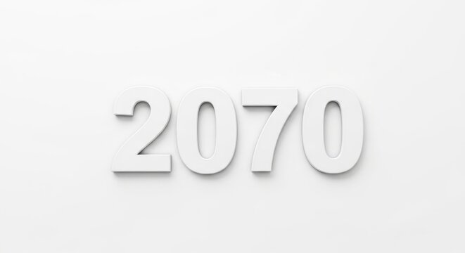 A plain white background with a raised, 3D-effect year number