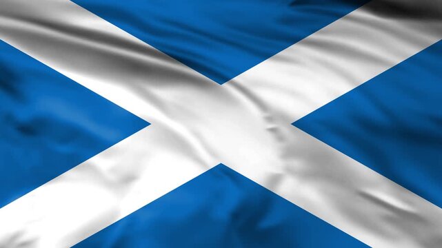 scotland national flag waving loopable 4k alpha channel overlay.