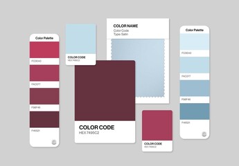 Color Palette Mockup Template For Brand Style Guide Presentation & Pantone Color Swatch Moodboards