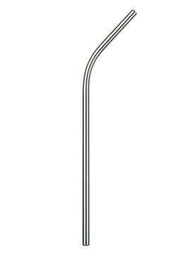 Metal drinking straw close up view.