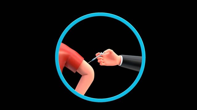 3D Vaccination Injection | Alpha Channel