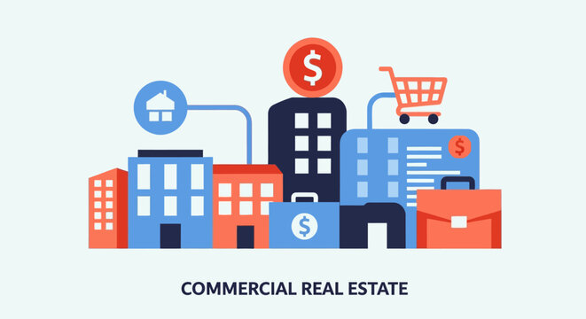 Commercial real estate business buildings.