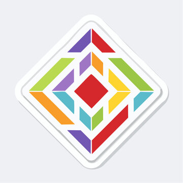 Colorful Geometric Diamond Pattern