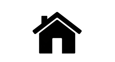 Fototapeta premium Simple Black House Icon on White Background.