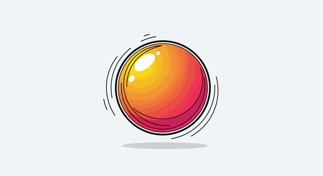 Vibrant bouncing sphere illustration with modern gradient and comic style elements