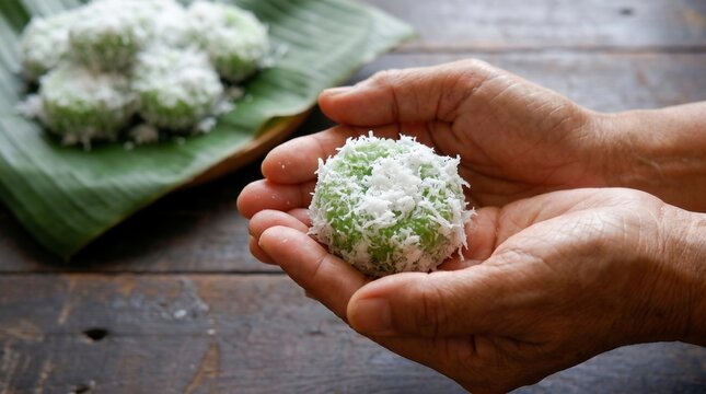 Kue Klepon Delight - A Handful of Traditional Indonesian Sweetness.