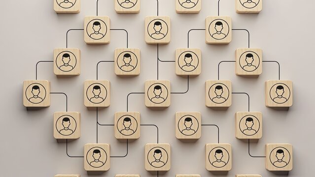 Organizational network structure business environment digital art high-resolution concept