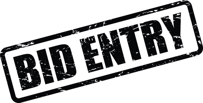 Grunge textured stamp marking a formal bid entry for submission in an auction or tender process