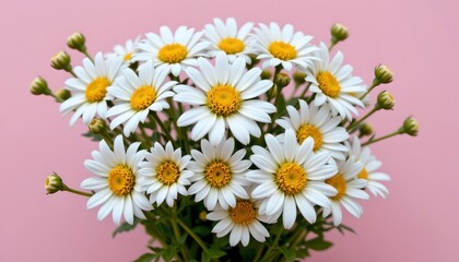 Obraz premium Bright Wildflower Bouquet Soft Pink Background