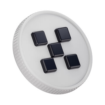 OKB Cryptocurrency Coin 3D Render Illustration
