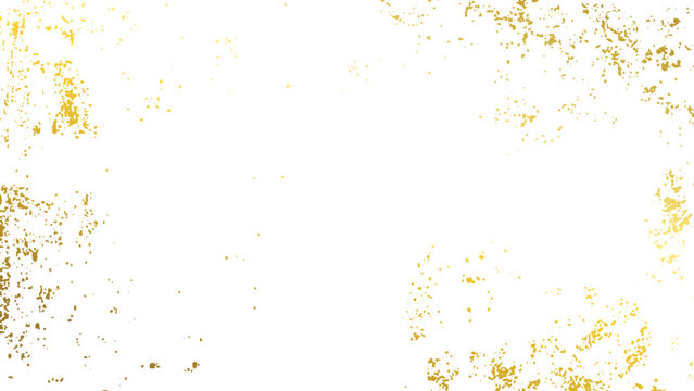 Gold foil splatter glitter stroke on transparent background Golden glitter confetti background with glowing particles