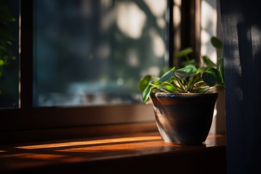 朝の時間帯に日差しが当たる窓辺に植える