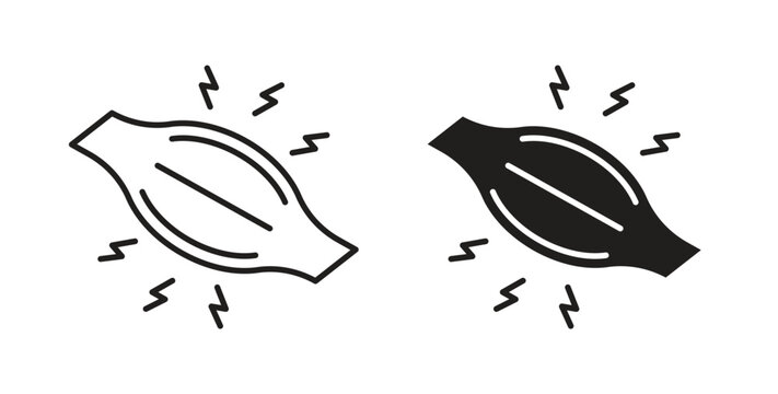 Myalgia icon line style collection. Simple black solid icons