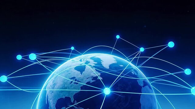 Globe with network connections