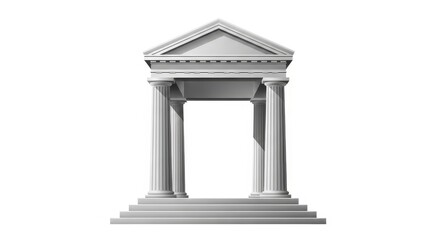 Fototapeta premium Classical architectural element a detailed view of a stone pediment and column structure